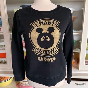 Mini Cream Black Graphic Sweatshirt - Size Small